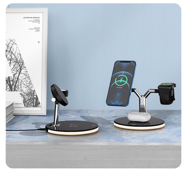 Compatible with Apple, 3 In 1 Magnetic Wireless Charger 15W Fast Charging Station For Magsafe Chargers - Image 1