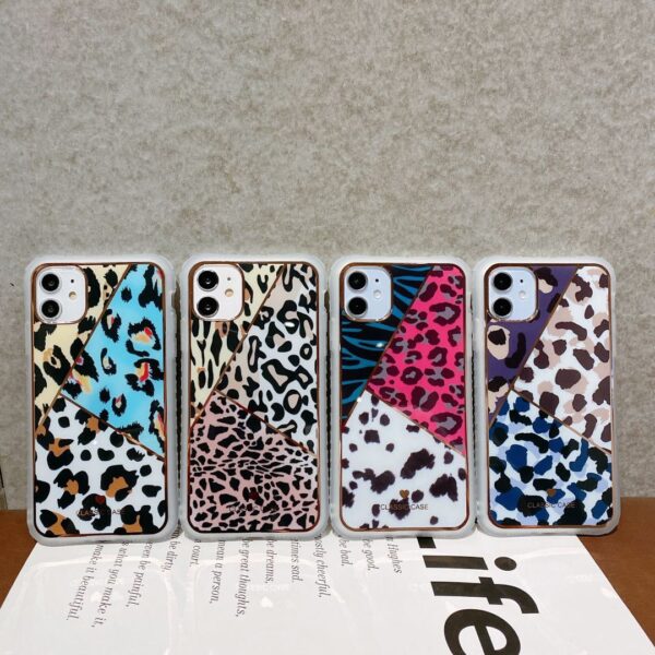 Electroplating love leopard print small waist protective cover phone case - Image 3
