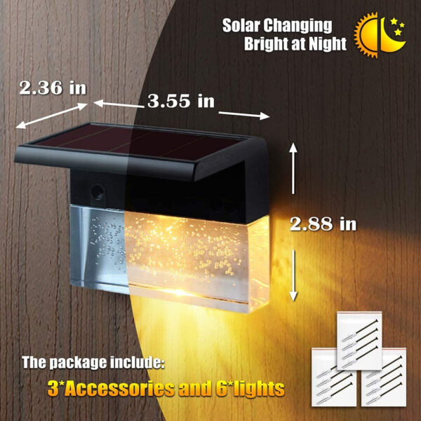 Waterproof New RGB LED Solar Light Step Fence Light - Image 9