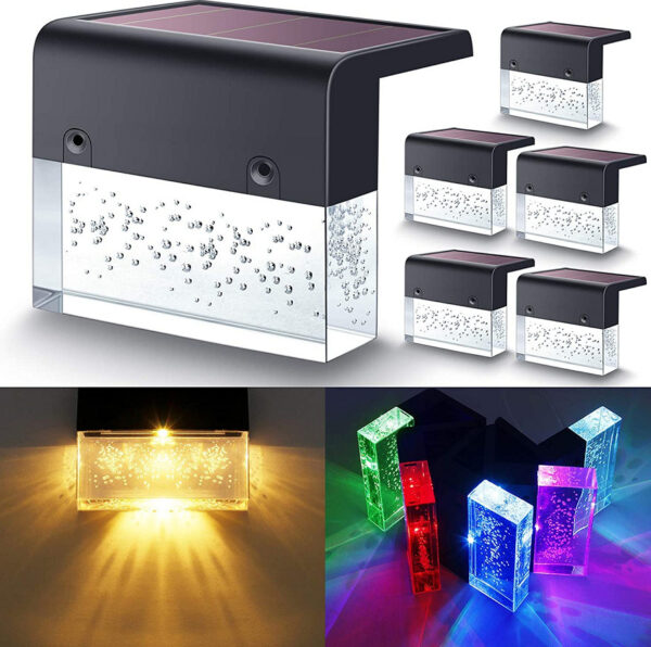 Waterproof New RGB LED Solar Light Step Fence Light - Image 4
