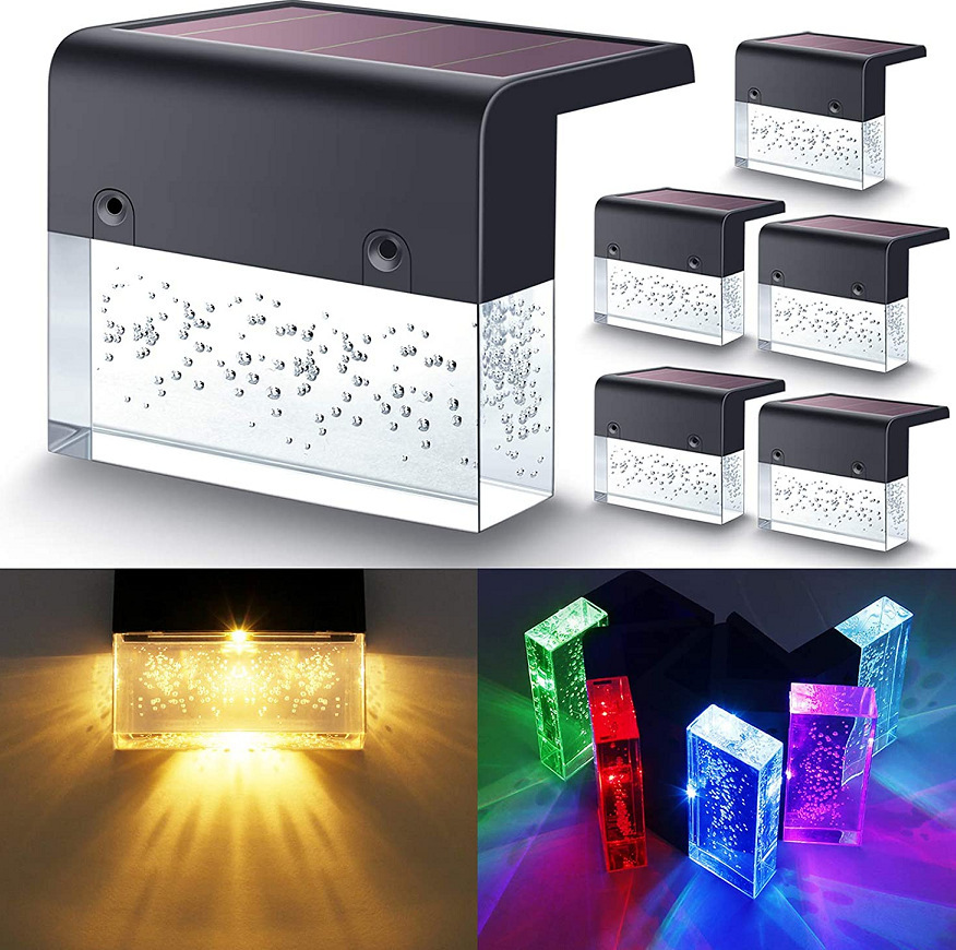 Waterproof New RGB LED Solar Light Step Fence Light - Image 4