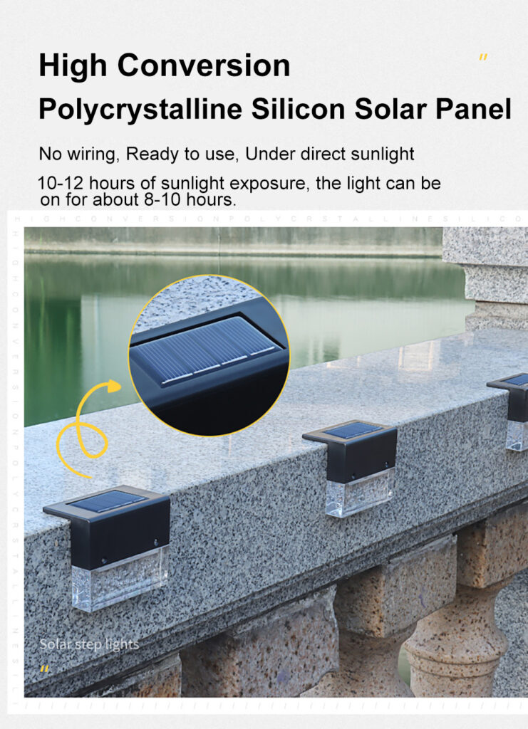 Waterproof New RGB LED Solar Light Step Fence Light