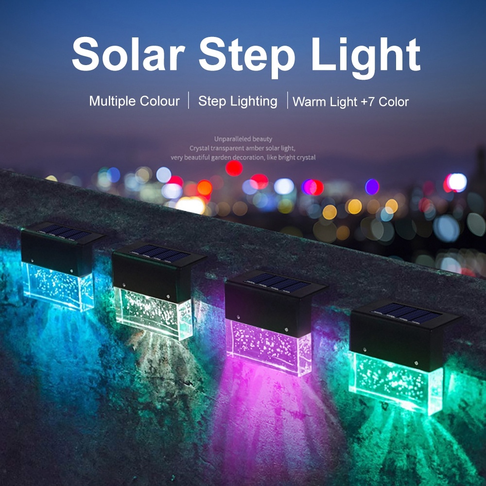 Waterproof New RGB LED Solar Light Step Fence Light - Image 1