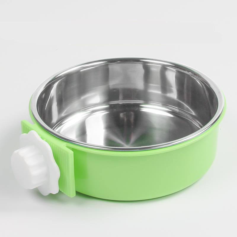 Stainless Steel Dog Fixed Cat Bowl Cat Bowl Dog Cage  Water Anti-Overturning Dog - Image 5