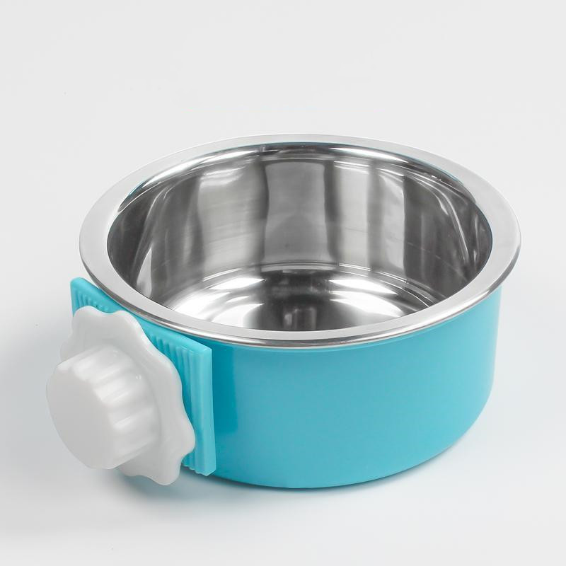 Stainless Steel Dog Fixed Cat Bowl Cat Bowl Dog Cage  Water Anti-Overturning Dog - Image 2