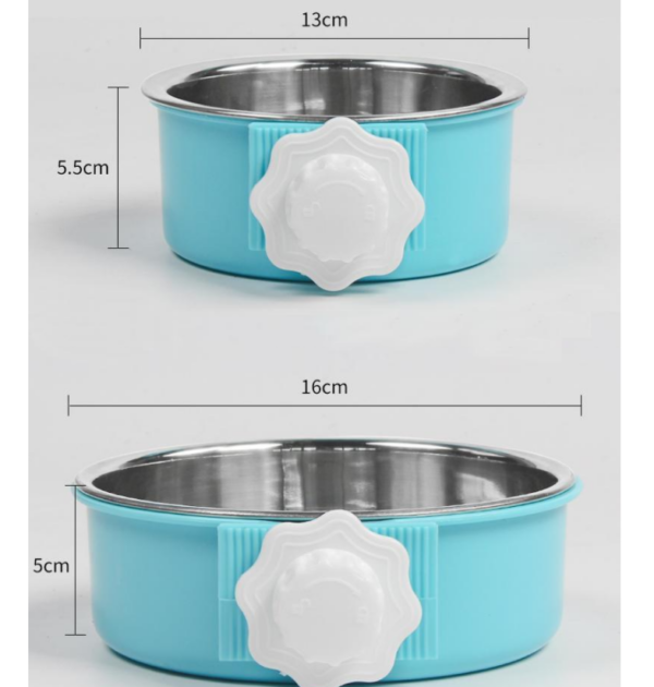 Stainless Steel Dog Fixed Cat Bowl Cat Bowl Dog Cage  Water Anti-Overturning Dog - Image 7