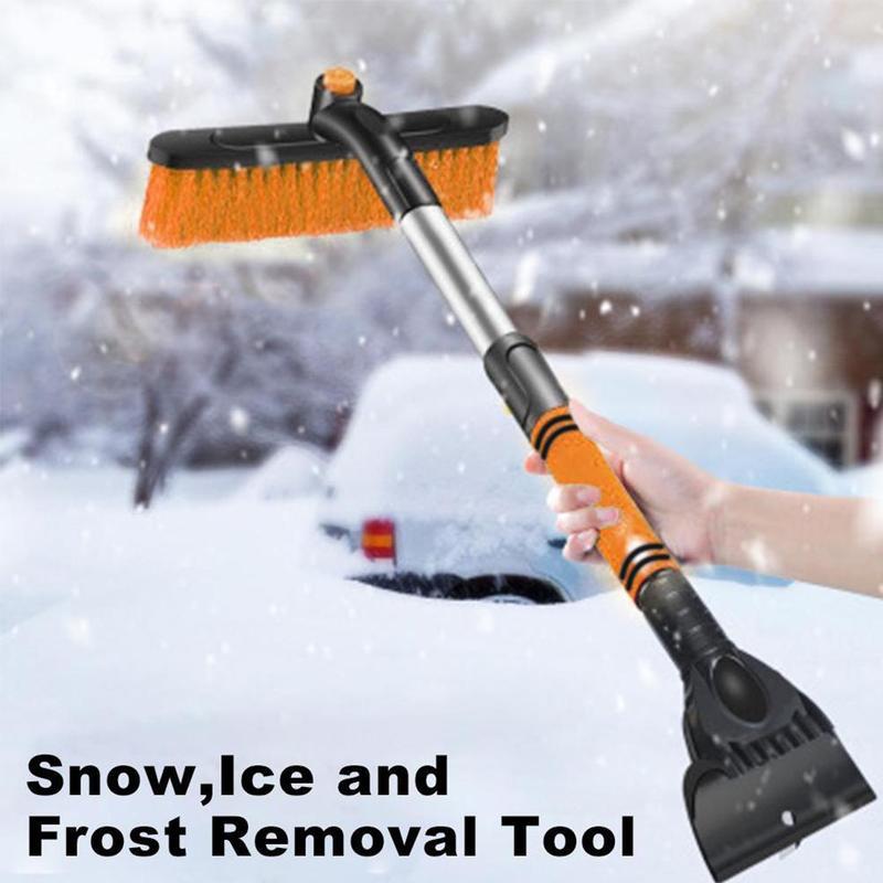Car Cleaning Brush Ice Scraper Detachable Snow Shovel Brush Dust Remove Brush Auto Windshield Extendable Snow Brush Foam Handle - Image 1