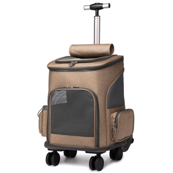 Portable Folding Trolley Pet Backpack Traveling Cat Backpack With Universal Wheel Trolley Pet Bag - Image 17