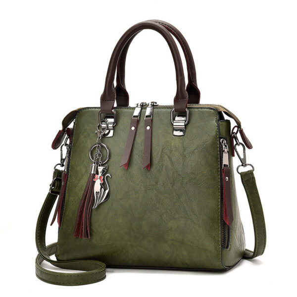 Vintage Handbag Women PU Leather Tassel Top-handle Bag Fashion Lady Tote Luxury Large Capacity Shoulder Bag - Image 5