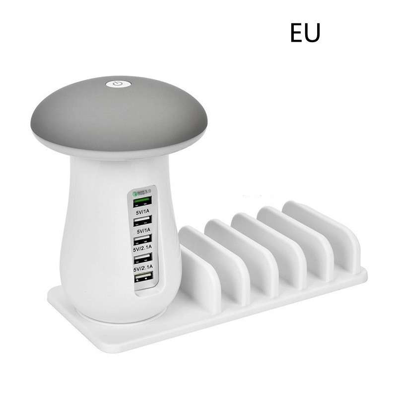 2 In 1 Multifunction Mushroom Lamp LED Lamp Holder USB Charger Home Office Supplies - Image 3
