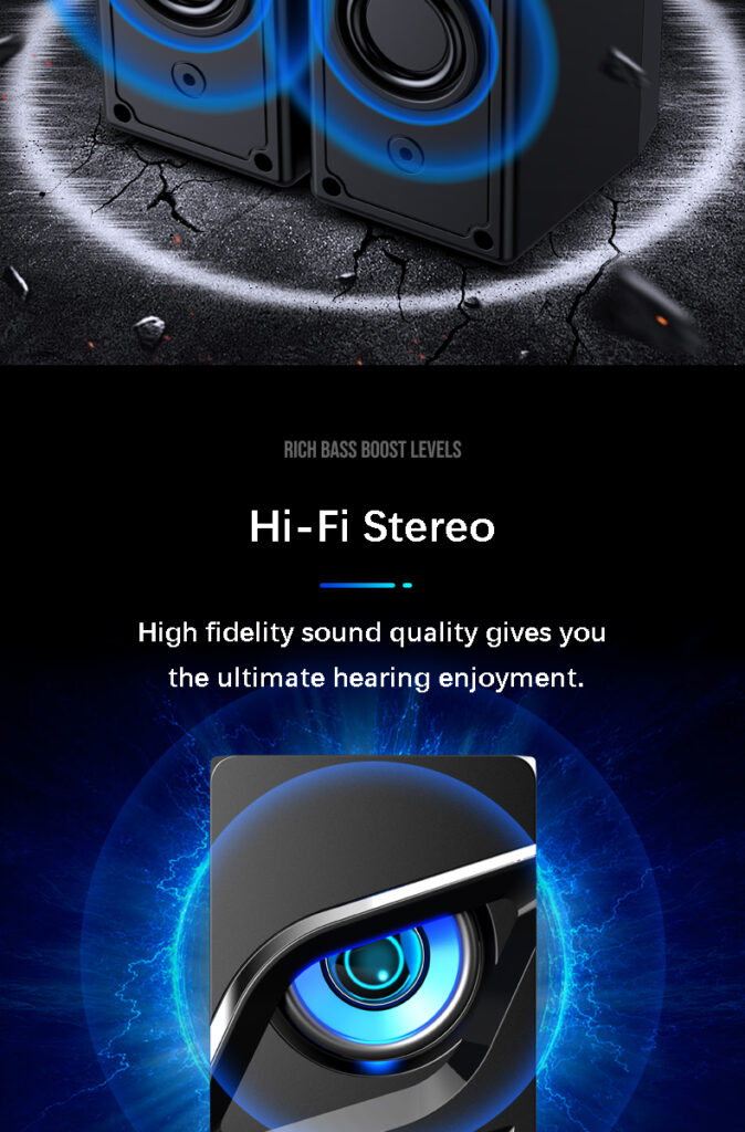 Desktop Computer Sound Bar Speakers with Compact Maneuverable Size Bluetooth Speaker