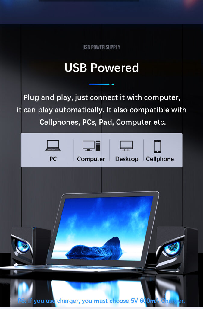 Desktop Computer Sound Bar Speakers with Compact Maneuverable Size Bluetooth Speaker