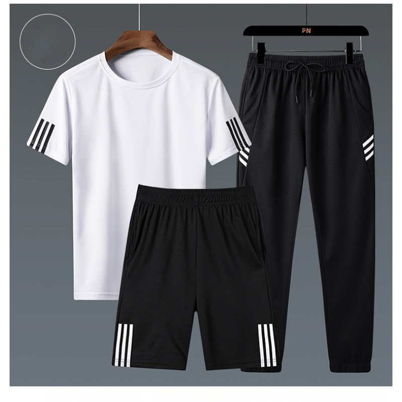 Summer Short-Sleeved T-Shirt Trend Plus Fat Plus Size Fat Casual Loose Three-Piece Summer - Image 48