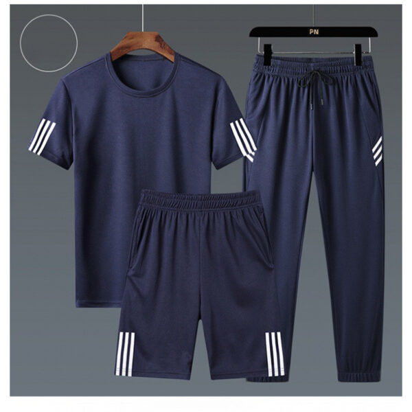 Summer Short-Sleeved T-Shirt Trend Plus Fat Plus Size Fat Casual Loose Three-Piece Summer - Image 25