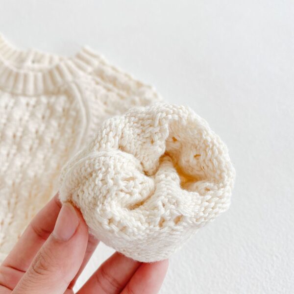 Girl Baby Knitted Hollow Waist Girdle Long Sleeves Harpy Dress Triangle - Image 5