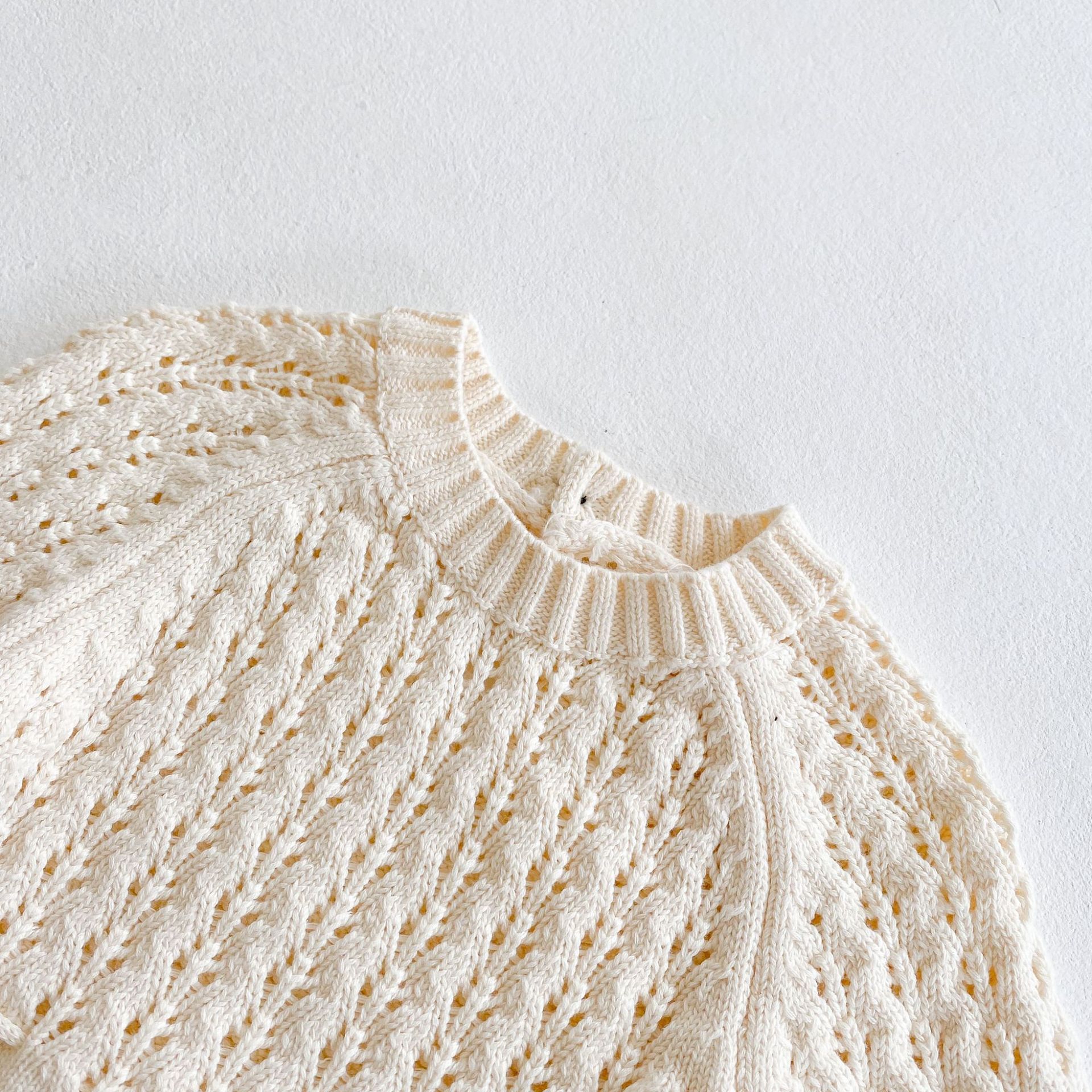 Girl Baby Knitted Hollow Waist Girdle Long Sleeves Harpy Dress Triangle - Image 3