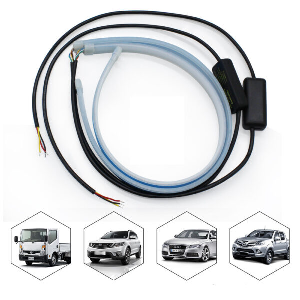 Led DRL Car Daytime Running Lights Flexible Waterproof Auto Turn Signal Yellow Brake Side Headlights Light Car Accessories - Image 2