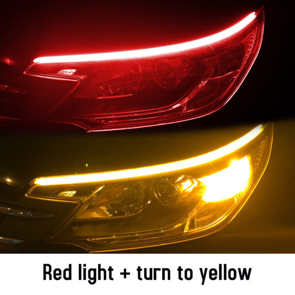 Led DRL Car Daytime Running Lights Flexible Waterproof Auto Turn Signal Yellow Brake Side Headlights Light Car Accessories - Image 4