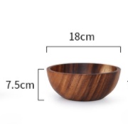 Kitchen Natural Wooden Bowl Household Fruit Bowl Salad Bowl For Home Restaurant Food Container Wooden Utensils Note The Size Hot - Image 18