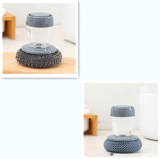 Kitchen Soap Dispensing Palm Brush Cleaner Push-type Brush Kitchen Detergent Tools - Image 15