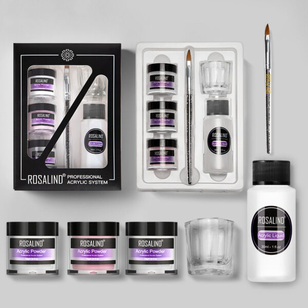 Nail Powder Acrylic System Kit Professional Nail Art Tool Set Contain Glass Cup Acrylic Liquid Extention Carving Manicure - Image 9