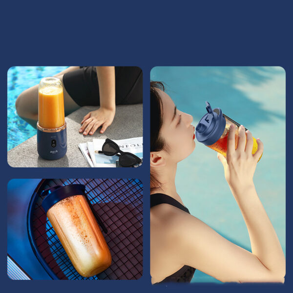 6blade Portable Blender Mini Juicer Cup Extractor Smoothie USB Charging Fruit Squeezer Blender Food Mixer Ice Crusher Portable Juicer Machine - Image 4