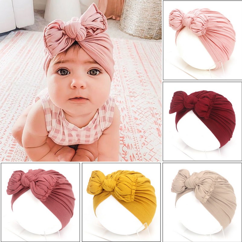 Cute Baby Hat Newborn Soft Baby Girl Hat Turban Infant Toddler Baby Cap Bonnet Headwraps - Image 1
