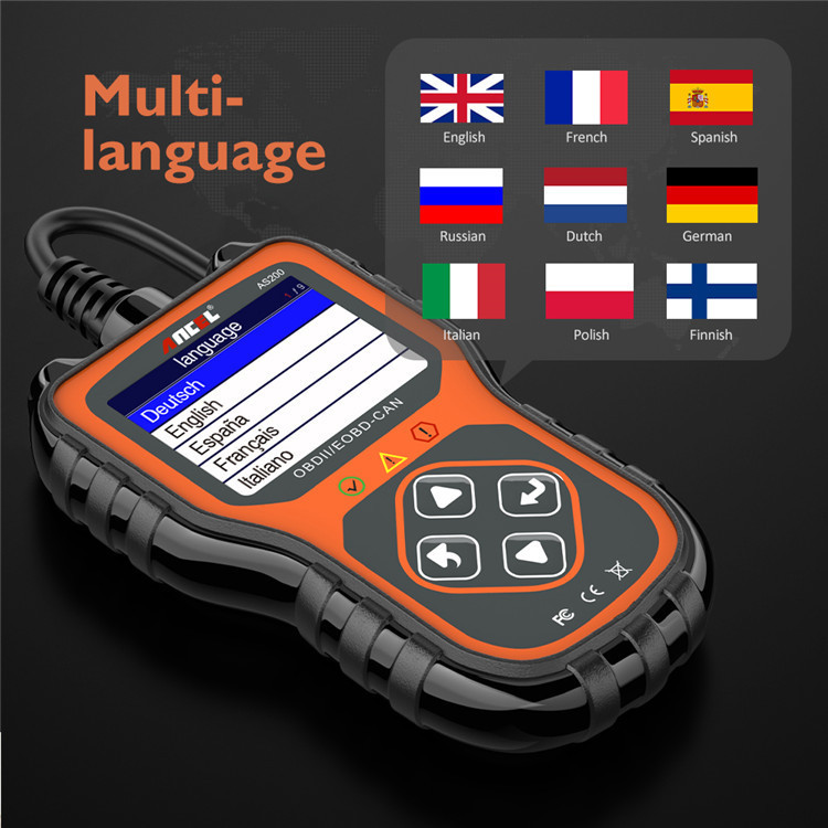 Ancel As200 Obd2 Scanner Car Diagnostic Tool Engine Test Equipment Overseas Version Multilingual - Image 4