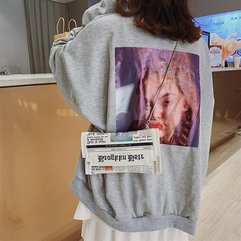 Ladies Bags New Letter Printing Female Bags European And American Fashion Envelopes Personalized Chain Shoulder Messenger Bag - Image 2