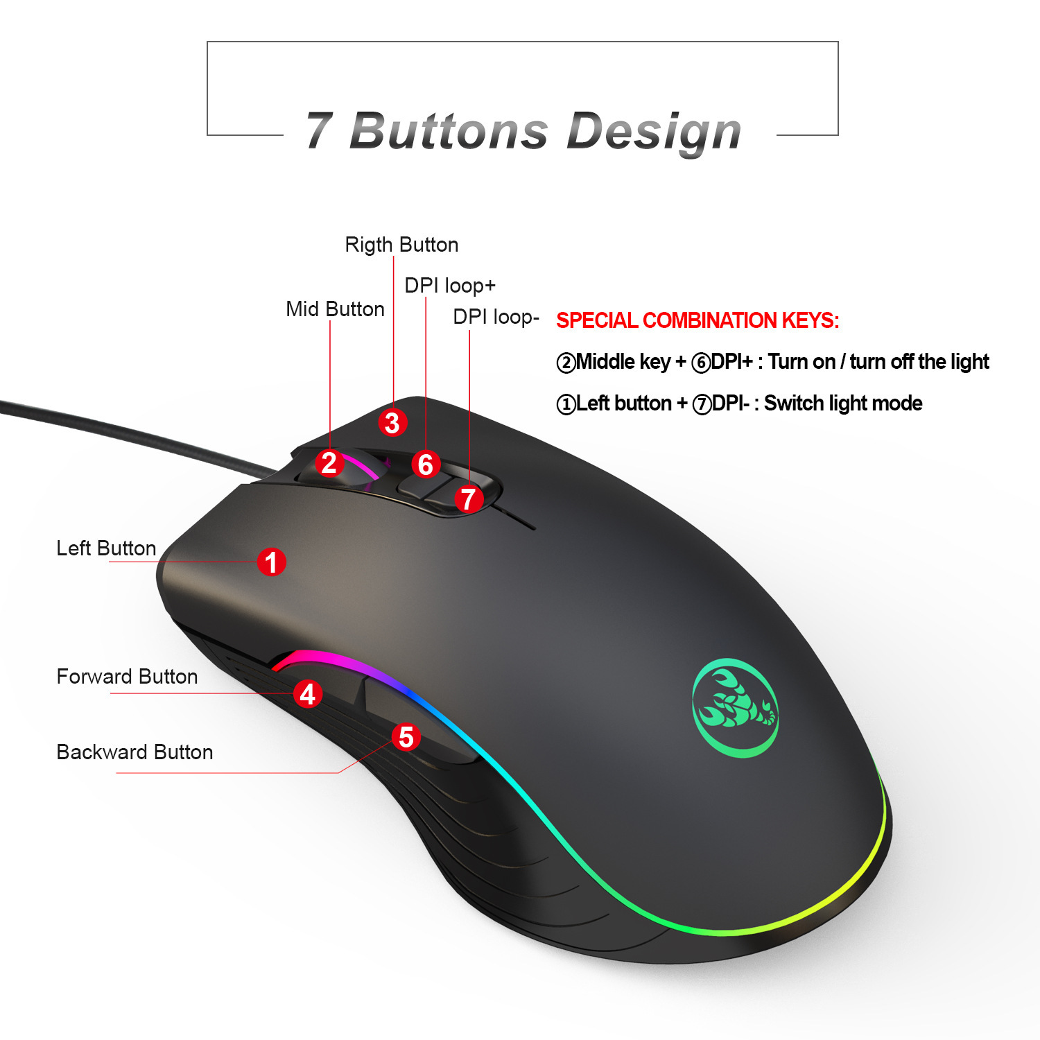 Glowing Gaming Mouse Gaming Wired Mouse - Image 8