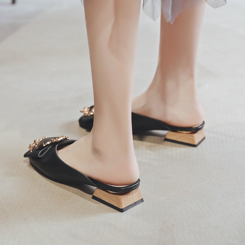 Large Size Women'S Slippers 41 To 43 Outer Wear Feet Fat Feet Wide Summer Baotou Fat Feet Lazy Shoes