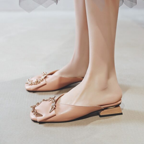 Large Size Women'S Slippers 41 To 43 Outer Wear Feet Fat Feet Wide Summer Baotou Fat Feet Lazy Shoes - Image 33