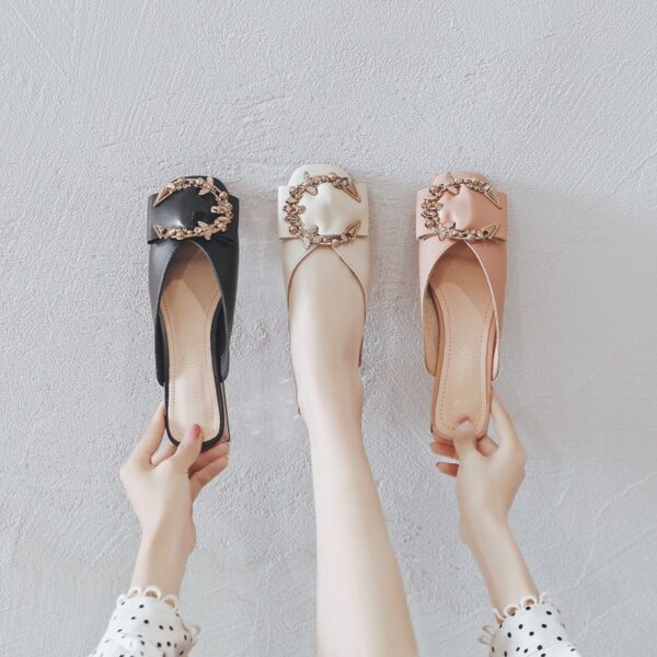 Large Size Women'S Slippers 41 To 43 Outer Wear Feet Fat Feet Wide Summer Baotou Fat Feet Lazy Shoes - Image 6