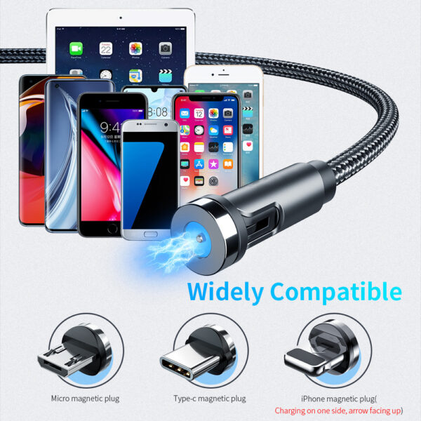 Essager Rotate Magnetic Cable 360 Degree USB Type C Charging Cable Fast Charging Magnet Charger 540 Rotate Micro Magnetic Cable - Image 14