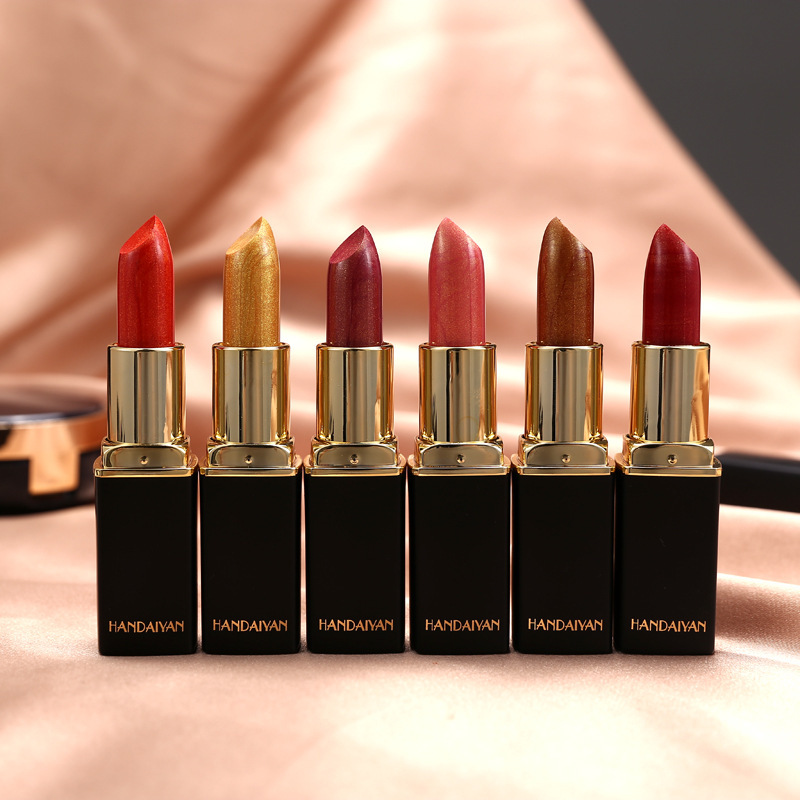 Shiny Metallic Lipstick Pearlescent Color Temperature Change Lipstick Gilt Lipstick - Image 6