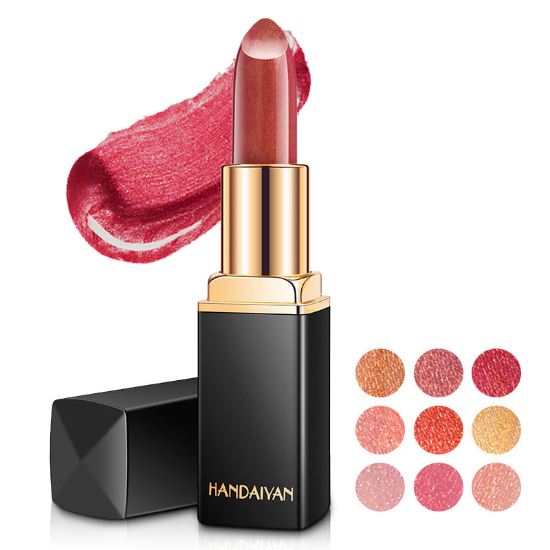 Shiny Metallic Lipstick Pearlescent Color Temperature Change Lipstick Gilt Lipstick - Image 3