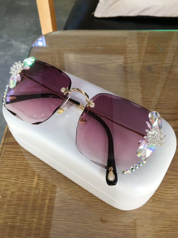 Frameless Trendy Rhinestone Sunglasses, Gradient Luxury Sunglasses Women - Image 8