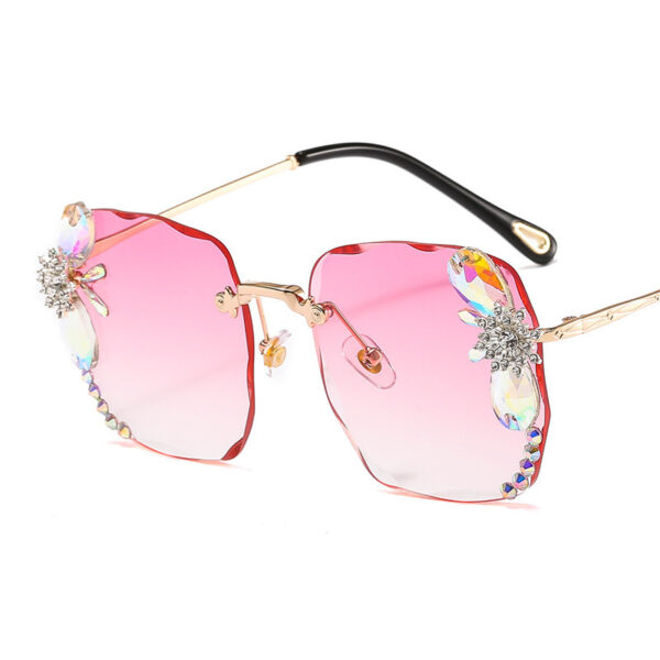 Frameless Trendy Rhinestone Sunglasses, Gradient Luxury Sunglasses Women - Image 4