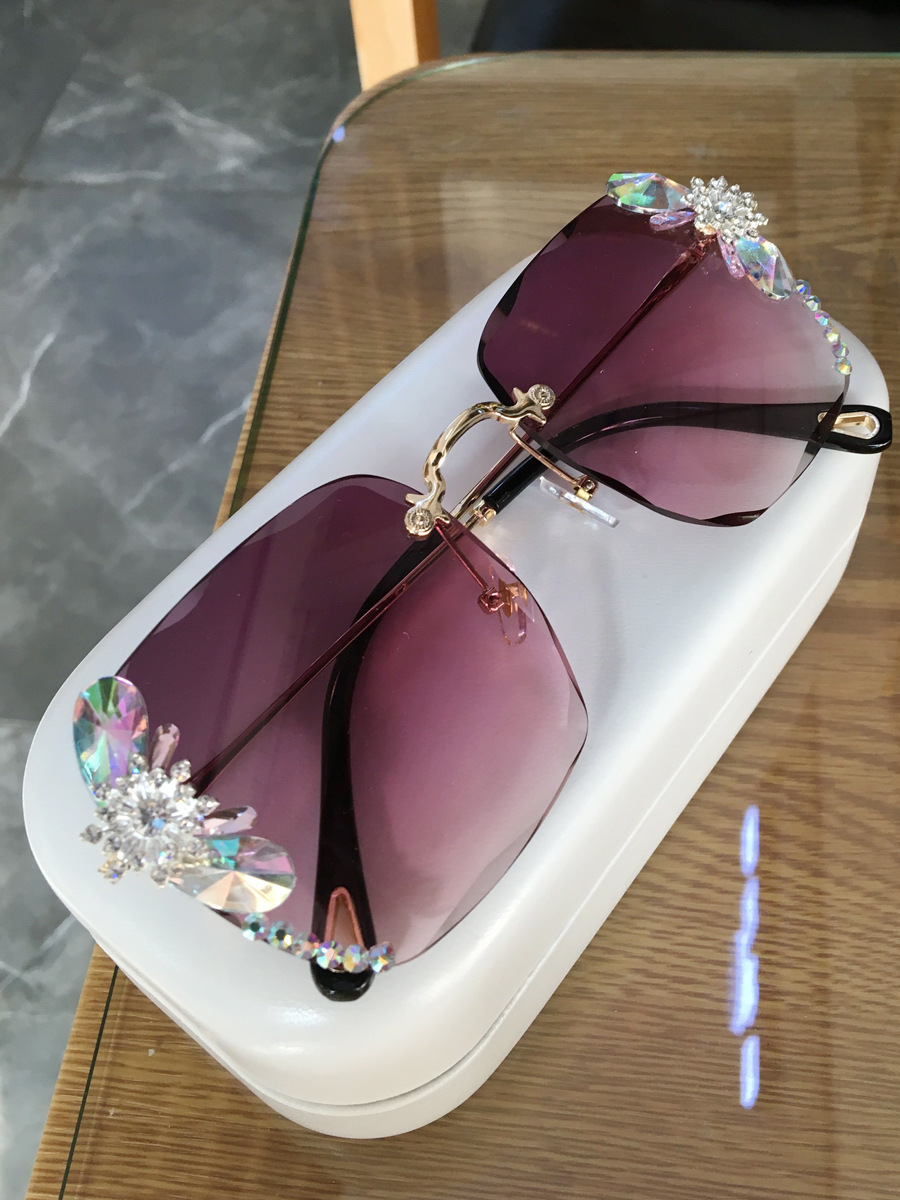 Frameless Trendy Rhinestone Sunglasses, Gradient Luxury Sunglasses Women - Image 6