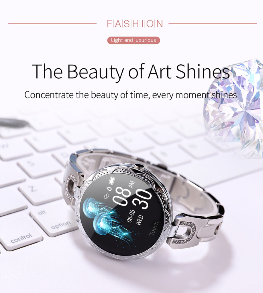 Fashion Women's Smart Watch Waterproof Wearable Device Heart Rate Monitor Sports Smartwatch for Women Ladies
