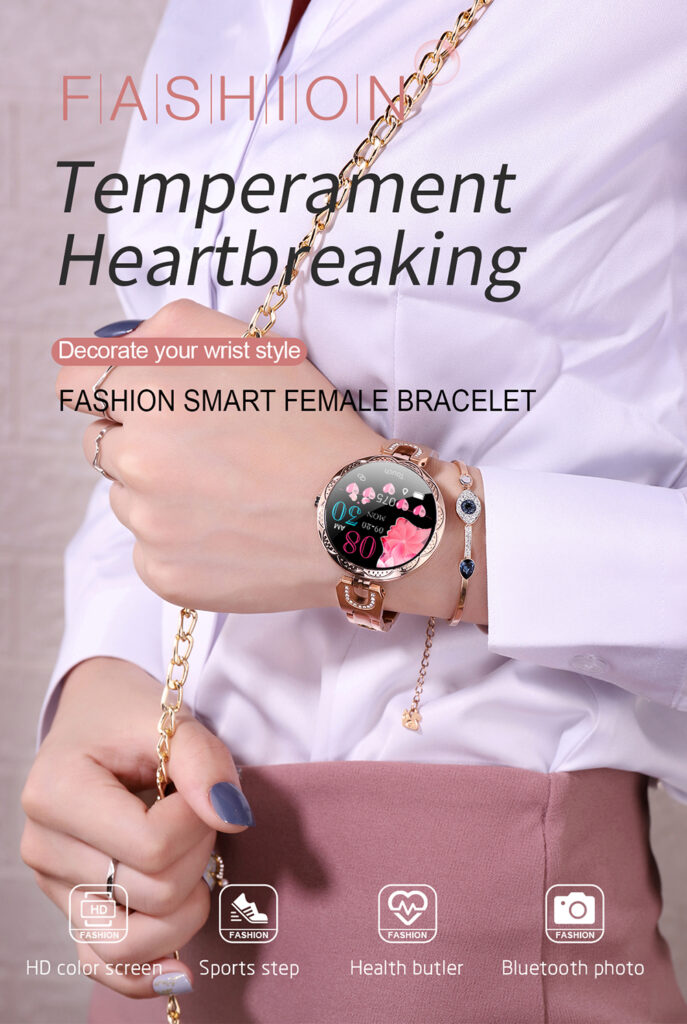 Fashion Women's Smart Watch Waterproof Wearable Device Heart Rate Monitor Sports Smartwatch for Women Ladies
