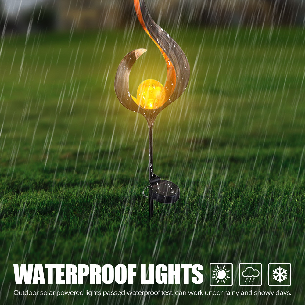 LED Solar Flame Light Metal LED Garden Light Flame Effect Lamp Waterproof Outdoor Lights Landscape Lights Solar Decorative Light - Image 23