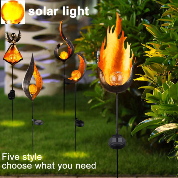 LED Solar Flame Light Metal LED Garden Light Flame Effect Lamp Waterproof Outdoor Lights Landscape Lights Solar Decorative Light - Image 25