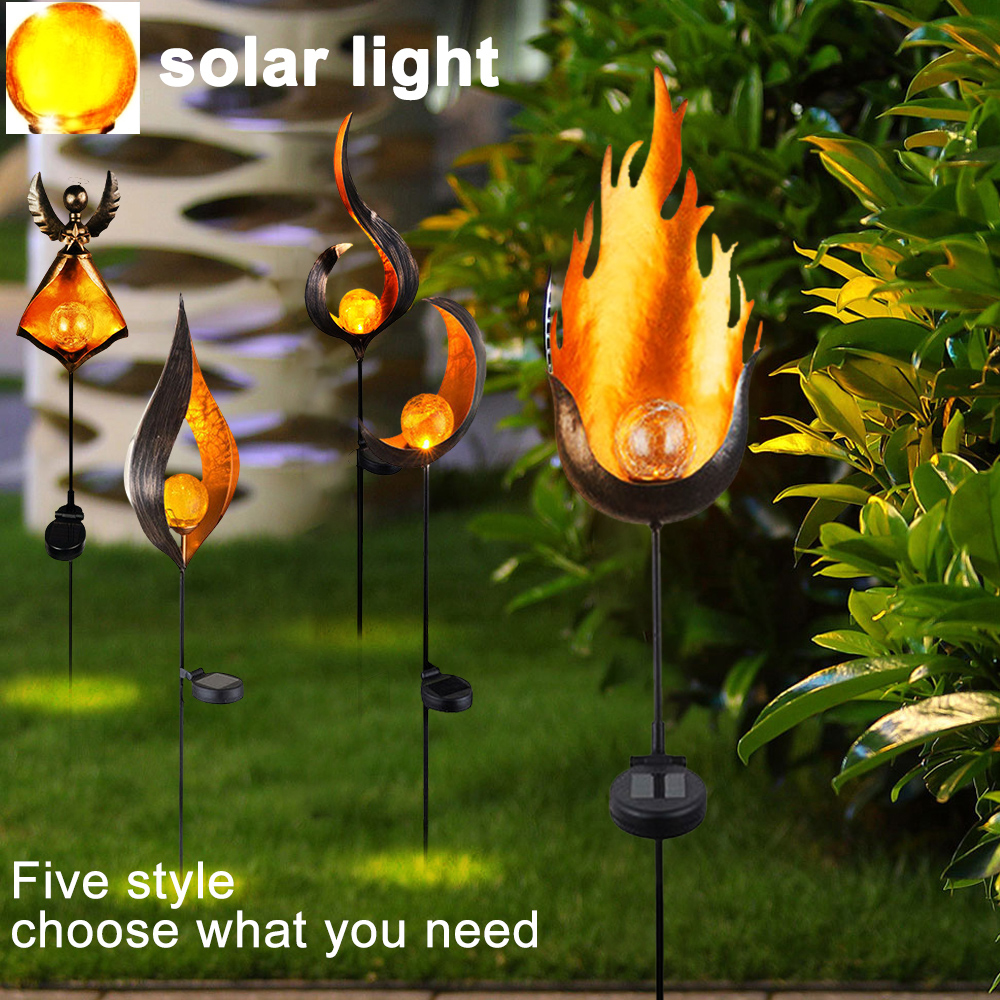 LED Solar Flame Light Metal LED Garden Light Flame Effect Lamp Waterproof Outdoor Lights Landscape Lights Solar Decorative Light - Image 25