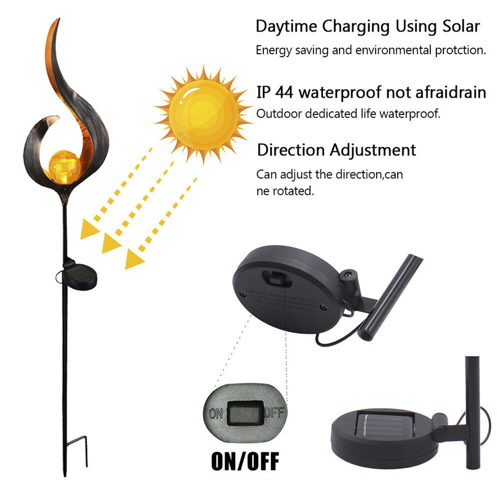 LED Solar Flame Light Metal LED Garden Light Flame Effect Lamp Waterproof Outdoor Lights Landscape Lights Solar Decorative Light - Image 21