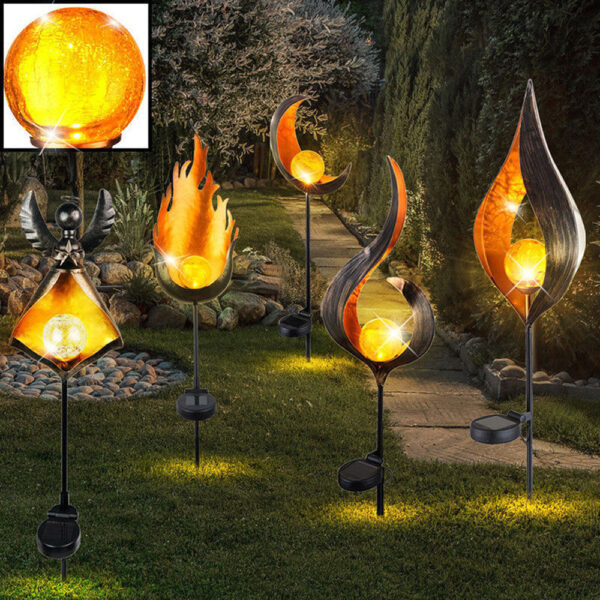 LED Solar Flame Light Metal LED Garden Light Flame Effect Lamp Waterproof Outdoor Lights Landscape Lights Solar Decorative Light - Image 14