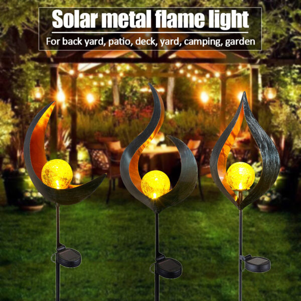 LED Solar Flame Light Metal LED Garden Light Flame Effect Lamp Waterproof Outdoor Lights Landscape Lights Solar Decorative Light - Image 11