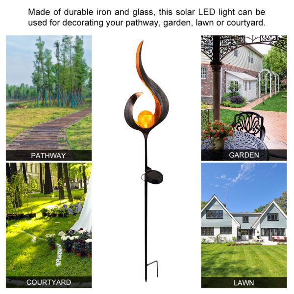 LED Solar Flame Light Metal LED Garden Light Flame Effect Lamp Waterproof Outdoor Lights Landscape Lights Solar Decorative Light - Image 15