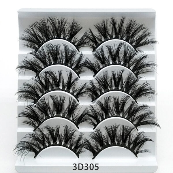 Mink False Eyelashes 3D False Eyelashes Five Pairs Of Soft Cotton Stalk Eyelashes - Image 5