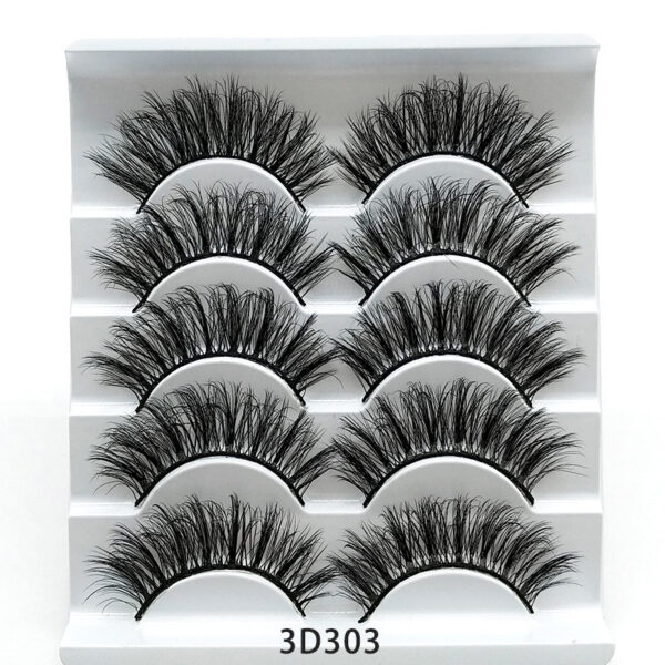 Mink False Eyelashes 3D False Eyelashes Five Pairs Of Soft Cotton Stalk Eyelashes - Image 2